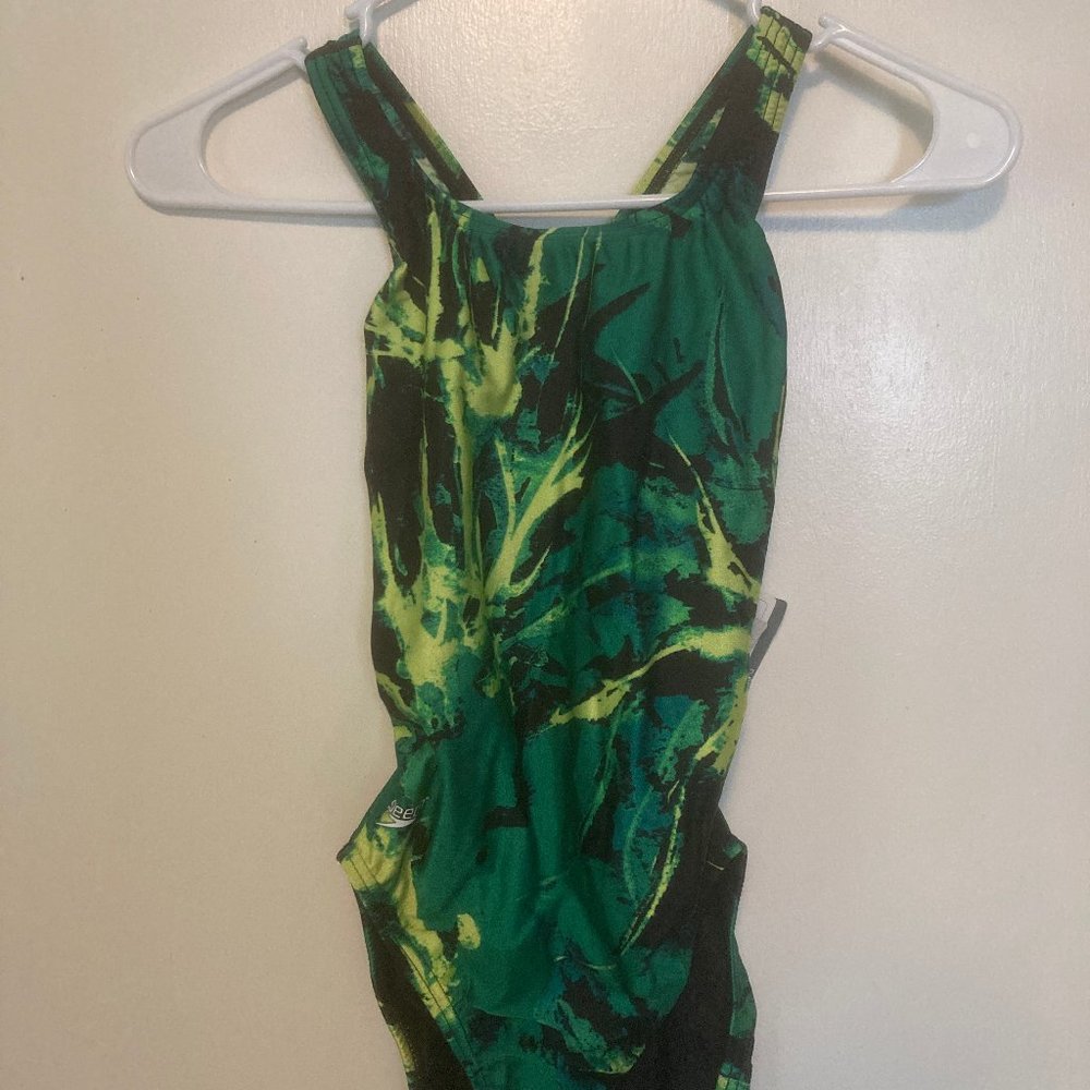 Green Tie Dye Speedo Swimsuit NWT
